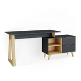 Vicco Schreibtisch Nautica, Anthrazit, XL Ablage Basteltisch
