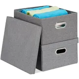 Relaxdays Aufbewahrungsbox mit Deckel, 2er Set,