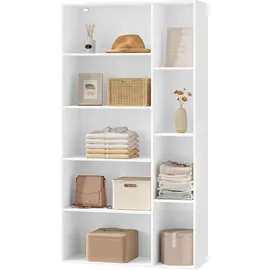 EUGAD Bücherregal 80 x 150 x 30 cm Weiß