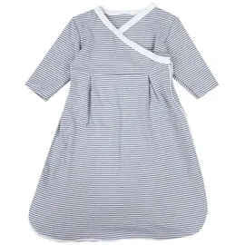 TupTam Langarm Innenschlafsack – Baby Schlafsack mit Ärmeln, Ganzjahresschlafsack aus Baumwoll-Jersey – Unisex, Farbe: Streifenmuster Grau, 74-80 - 74-80