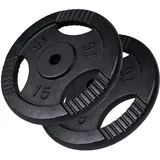 GORILLA SPORTS® Hantelscheiben - Einzeln/Set, 0,5kg, 1,25kg, 2kg, 2,5kg, 5kg, 10kg, 15kg, 20kg, 27,5kg, 30kg Gewichte, Tri-Grip, 30mm, Gusseisen, Silber/Schwarz - Gewichtsscheiben, Hanteln Set