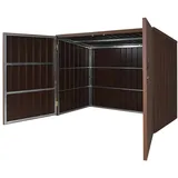 Mendler Mülltonnenverkleidung HWC-J29 172 x 213 x 112 cm braun