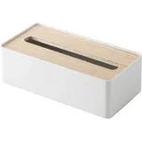 Yamazaki 7730 RIN Tissue Case, White, Wood/Steel, 26 x 13 x 8.2 cm