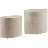 SalesFever Couchtisch 2er Set, Travertin - Beige