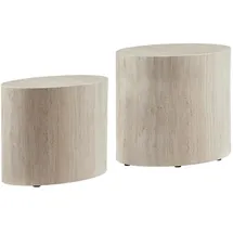 SalesFever Couchtisch 2er Set, Travertin - Beige