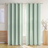 Blumtal 2er Set: Blickdicht - Thermovorhang – Kälteschutz – Grün - Grün