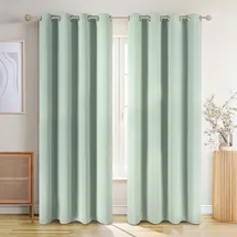 Blumtal 2er Set: Blickdicht - Thermovorhang – Kälteschutz – Grün - Grün