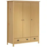 vidaXL Kleiderschrank mit 3 Türen Hill 127x50x170cm Massivholz Kiefer