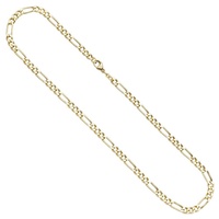 Schmuck Krone Goldkette Figarokette aus 333 Gelbgold, 42cm, Gold 333 goldfarben