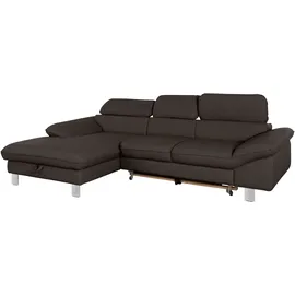 Cotta Ecksofa Driver, mit Kopfteilverstellung, wahlweise mit Bettfunktion braun