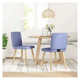 vidaXL Esszimmerstühle 2 Stk. Jeansblau Stoff