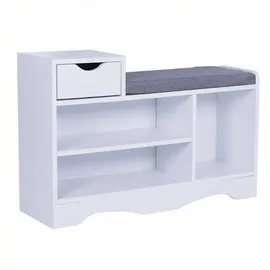 Happy Home Schuhbank 6-8 Paar 100 x 45 x 35 cm gepolstert weiß / weiß