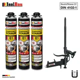 Brandschutzschaum B1 Bauschaum 3 x 750ml Montageschaum Pistolenschaum Pistole