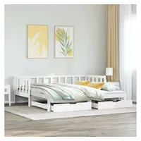 VidaXL Tagesbett Ausziehbar mit Schubladen ohne Matratze Weiß 90x200cm