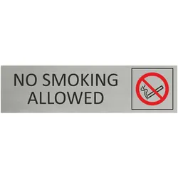 CombiCraft Aluminium Türschild No Smoking Allowed 165x45mm mit 3M-Tape