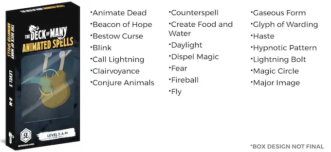 Decks of Many Animated Things (animierte Zauberkarten D&D 5E) - Level 3 Volume 1