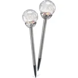 2er Set Goldene Kugeln Solarleuchten Für Außen  Led-leuchtenset  Solar Garten Kugel Laterne  Solar Gartenleuchten  Solar Gartenleuchten, Balkon, Zerbrochenes Glas In
