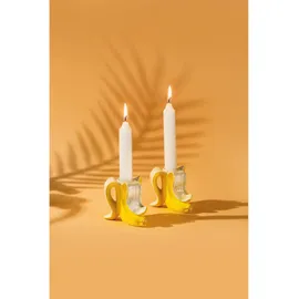 donkey Kerzenständer Banana Romance Keramik Gelb/Weiß