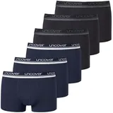 SCHIESSER Boxershorts 6er Pack Schwarz / Dunkelblau / Blau XXL