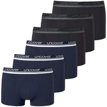 SCHIESSER Boxershorts 6er Pack Schwarz / Dunkelblau / Blau XXL