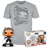 Funko POP! & Tee: Mandolorian - Ahsoka Tano - Leuchtet Im Dunkeln - S - Star Wars - T-Shirt - Kleidung Mit Vinyl-Sammelfigur - Geschenkidee - Spielzeug Und Kurzärmeliges Top Für Erwachsene Männer