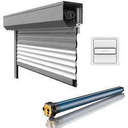 Rollladen mit Motor, Aufsatzrollladen Modell Basic, Kunststoff, Weiß, 800 x 800 mm, mit ILMO Somfy Motor, individuell konfigurieren