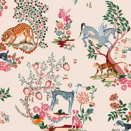 Cath Kidston Vliestapete CATH KIDSTON "Painted Kingdom", rosa, B:0,52m H:10m L:10m, Vlies, Tapeten, 10mx52cm (ca. 5m2)