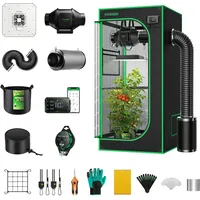 VIVOSUN Smart Growzeltsystem - WiFi-integriertes Growzelt-Kit mit automatischer Belüftung & Zirkulation, Zeitplan für 150W LED Grow Vollspektrum Lampe & GrowHub E42A-Controller - 80 x 80 x 180 cm