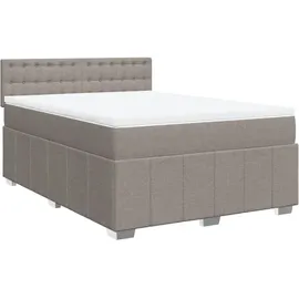 vidaXL Boxspringbett mit Matratze Taupe 140x200 cm Stoff