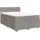 vidaXL Boxspringbett mit Matratze Taupe 140x200 cm Stoff