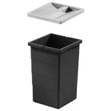 HAILO Inneneimer 1222509 schwarz 15 Liter 226x233x350 mm mit Deckel