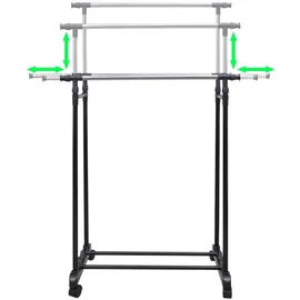 vidaXL Garderobenständer Verstellbar Schwarz