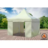 Faltpavillon Faltzelt Pavillon 3x3 FR Beige Gartenzelt Klappzelt Wasserdicht