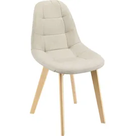 [en.casa] Esszimmerstuhl Kopparberg Stoffbezug Buche beige 6er Set