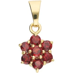 Ketten-Anhänger ADELIA ́S "Damen 333 Gold Anhänger mit Granat", rot, Schmuckanhänger, Damen, Gelbgold 333, mit Granat für Damen