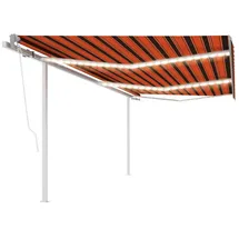 vidaXL Automatische Markise mit LED & Windsensor 6x3,5 m Orange Braun