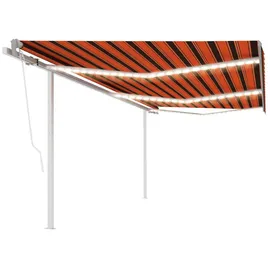 vidaXL Automatische Markise mit LED & Windsensor 6x3,5 m Orange Braun