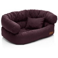 Juelle Hundebett - große Hunde Sofa Abnehmbarer Bezug maschinenwaschbar flauschiges Bett, Hundesessel Santi S-XXL (Größe: XL - 120x85cm, Pflaume)