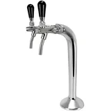 BieTal® Classic Cobra Schanksäule Zapfsäule 2-leitig 7mm Chrom mit 2x Schankhahn