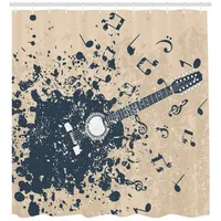 ABAKUHAUS Duschvorhang 175 x 180 cm beige-blau