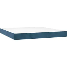 vidaXL Boxspringbett mit Matratze & LED Dunkelblau 160x200 cm Samt