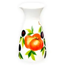 Lashuma Wasserkaraffe Keramik, Krug Mediterraner Stil Design: Oliven - Tomaten, Teekanne Füllmenge 600 ml