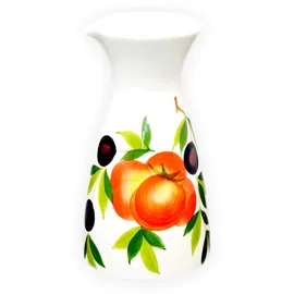 Lashuma Wasserkaraffe Keramik, Krug Mediterraner Stil Design: Oliven - Tomaten, Teekanne Füllmenge 600 ml