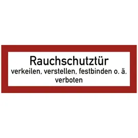 moedel - warnen-sichern-kennzeichnen Verbotszeichen Rauchschutztür verkeilen verboten 29,7 x 10,5 cm Rot