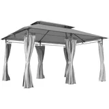 Gartenpavillon, Dunkelgrau, Metall, 397x273x297 cm, Sonnen- & Sichtschutz, Pavillons & Pergolas, Pavillons