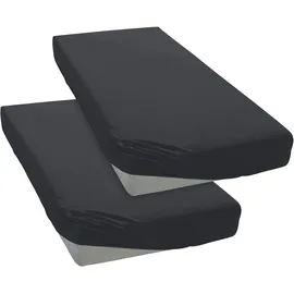 OTTO home Spannbettlaken Blackberry Single-Jersey 90 x 200 cm schwarz 2 St.