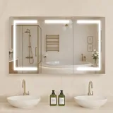 Vevor beleuchteter Medizinschrank mit gehärtetem Glasspiegel 100x60cm
