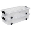 2 Stück Rollbox Unterbettbox mit Deckel in Transparent (einsehbar). Maße: 78 x 39,4 x 17,7 cm