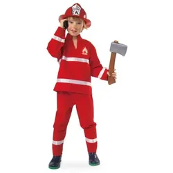 Feuerwehrmann rot - Kostüm 2-teilig - Kids (Größe 128)