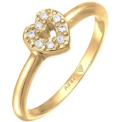 Elli Herz mit Zirkonia Romantik Style 925 Silber 58 Damen 